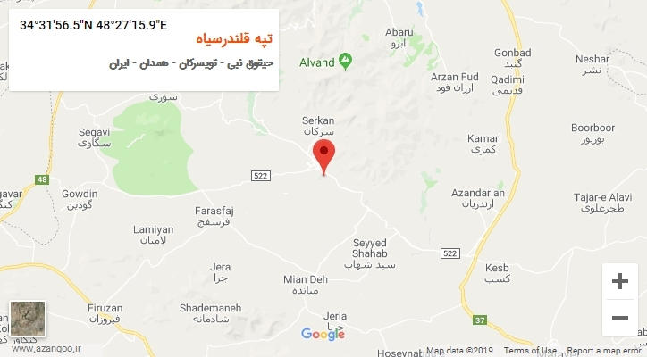 روستای تپه قلندرسیاه بر روی نقشه