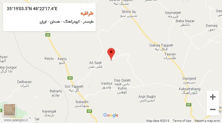 روستای طراقیه بر روی نقشه