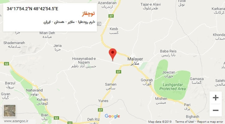 روستای توچقاز بر روی نقشه