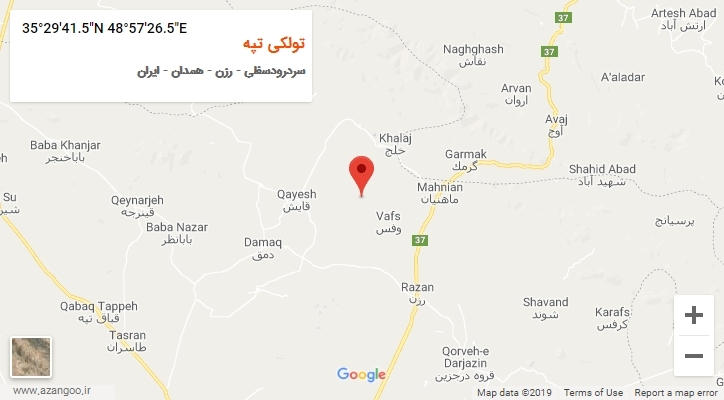 روستای تولکی تپه بر روی نقشه