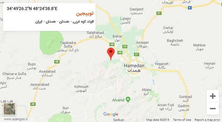 روستای توییجین بر روی نقشه