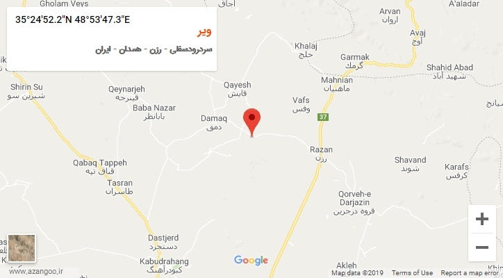 روستای ویر بر روی نقشه
