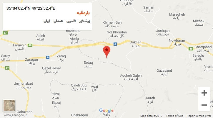 روستای یارمقیه بر روی نقشه