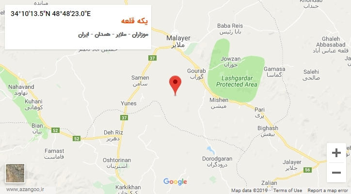 روستای یکه قلعه بر روی نقشه