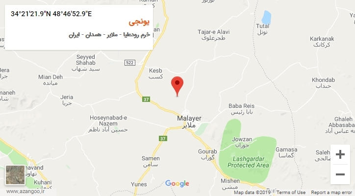 روستای یونجی بر روی نقشه