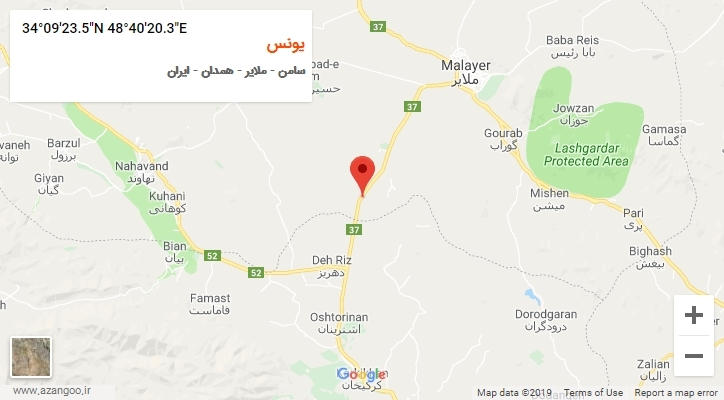 روستای یونس بر روی نقشه