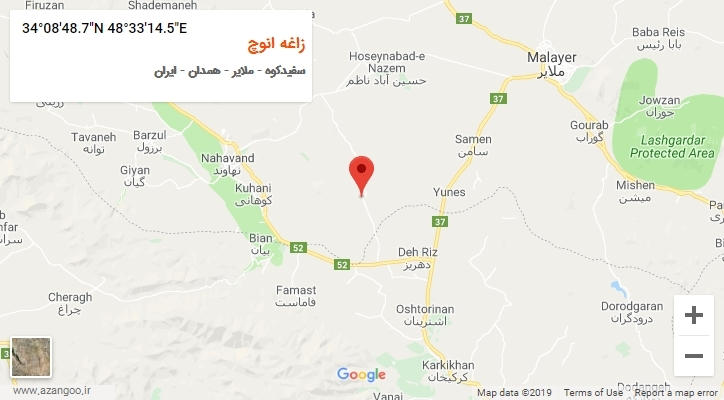 روستای زاغه انوچ بر روی نقشه