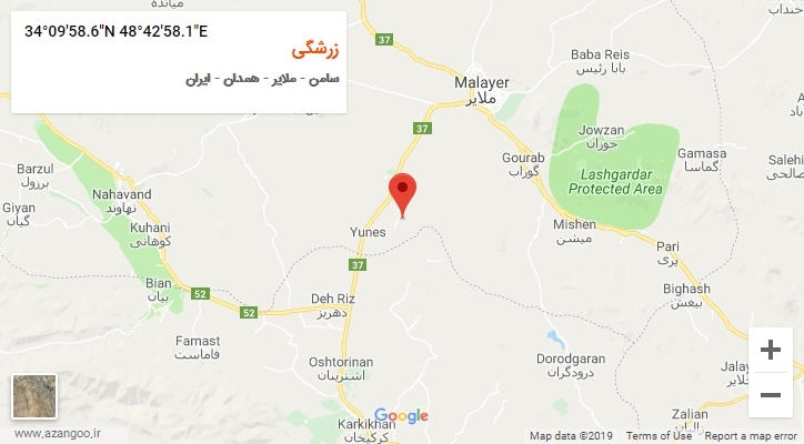 روستای زرشگی بر روی نقشه