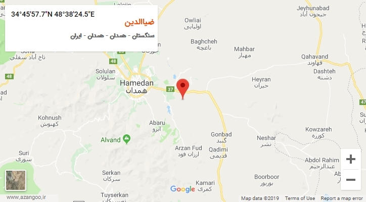 روستای ضیاالدین بر روی نقشه
