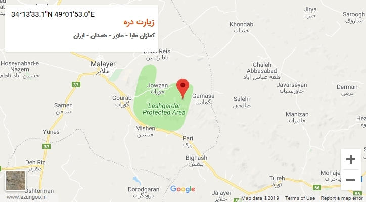 روستای زیارت دره بر روی نقشه