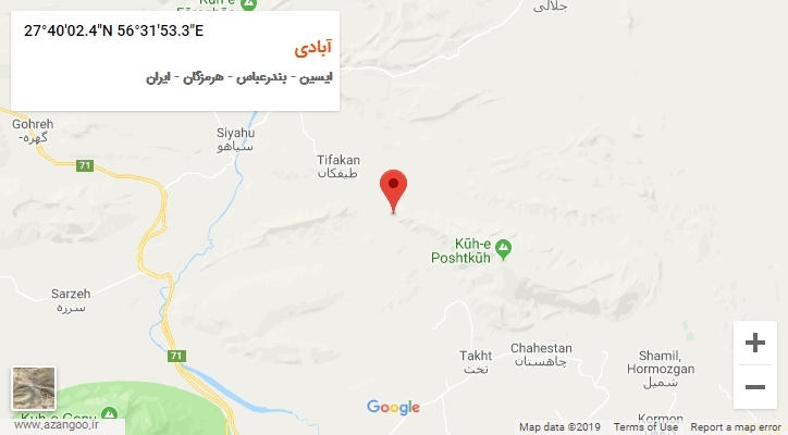 روستای آبادی بر روی نقشه