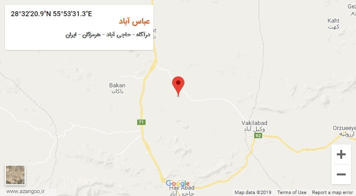 روستای عباس آباد بر روی نقشه