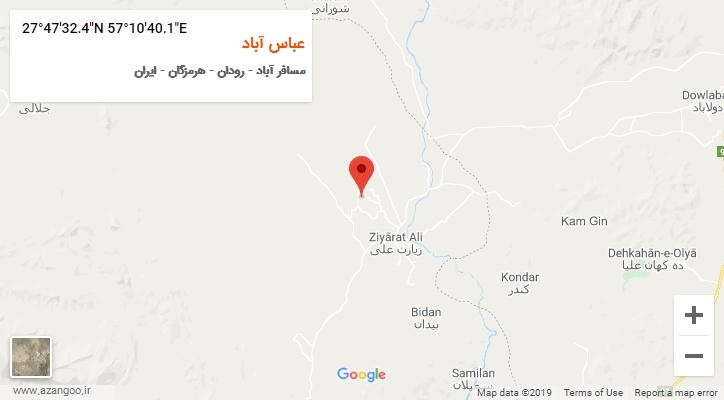 روستای عباس آباد بر روی نقشه