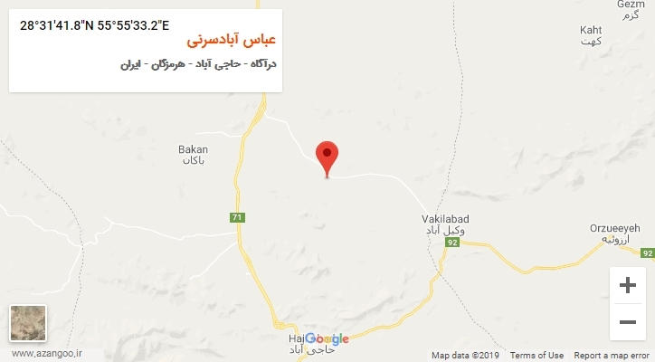 روستای عباس آبادسرنی بر روی نقشه