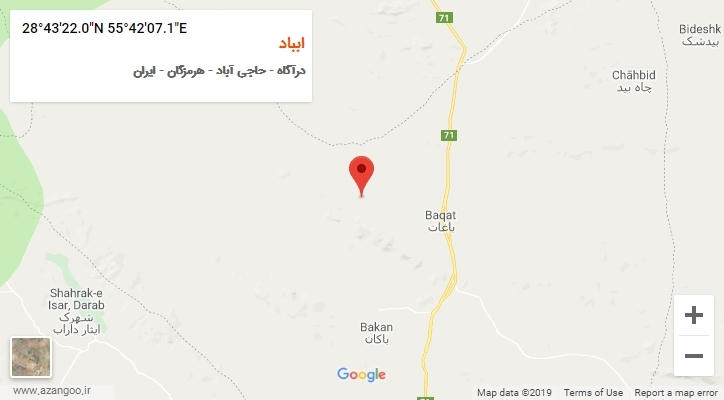 روستای ابباد بر روی نقشه