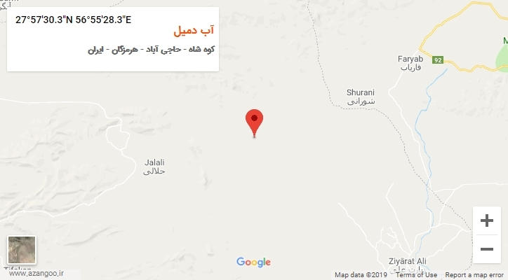روستای آب دمیل بر روی نقشه