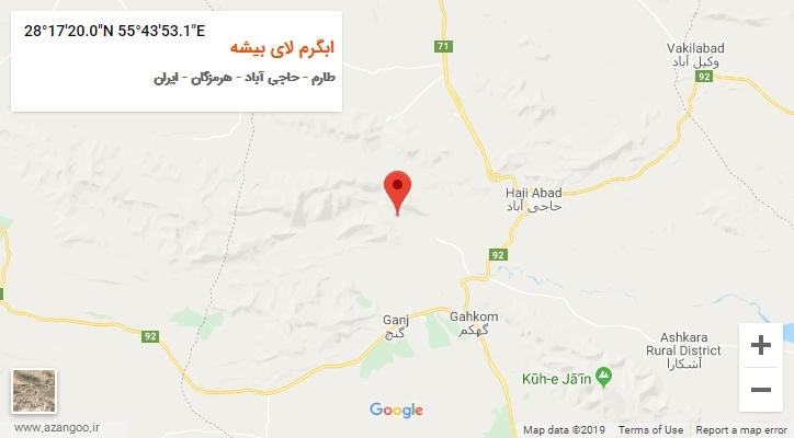 روستای ابگرم لای بیشه بر روی نقشه