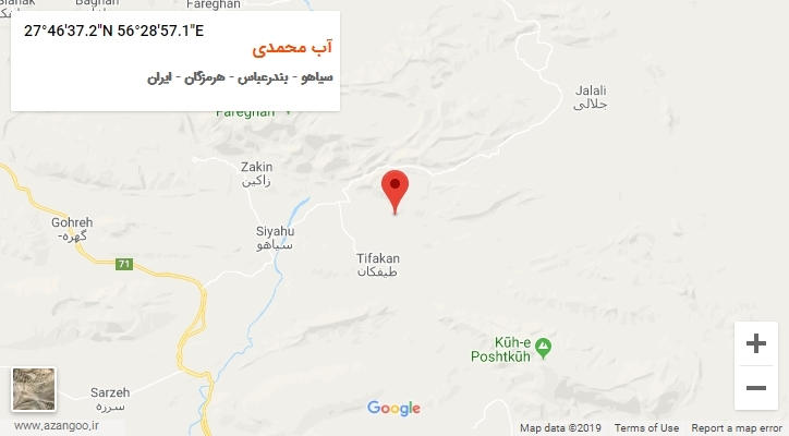 روستای آب محمدی بر روی نقشه