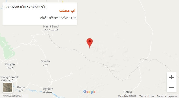 روستای آب محنت بر روی نقشه