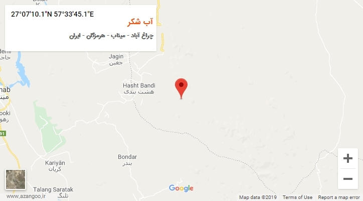 روستای آب شکر بر روی نقشه