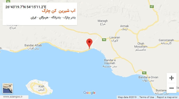 روستای آب شیرین کن چارک بر روی نقشه