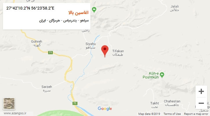 روستای اغاسین بالا بر روی نقشه
