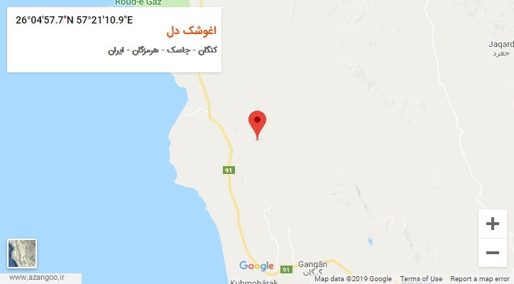 روستای اغوشک دل بر روی نقشه