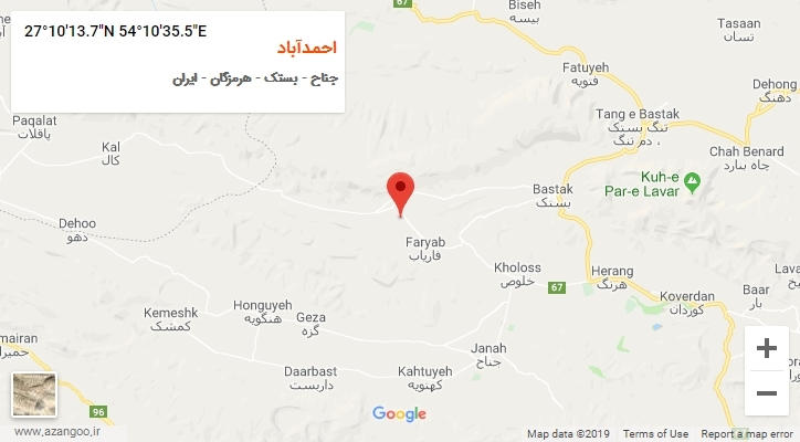 روستای احمدآباد بر روی نقشه
