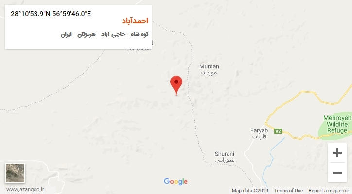 روستای احمدآباد بر روی نقشه
