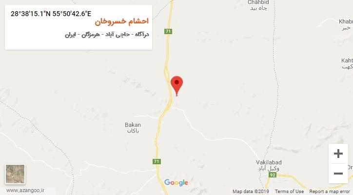 روستای احشام خسروخان بر روی نقشه