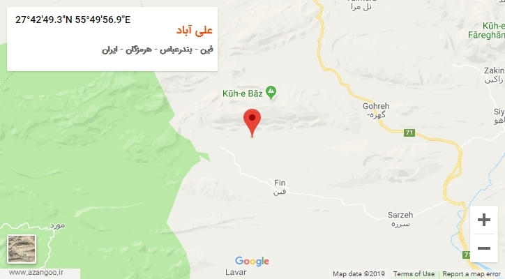روستای علی آباد بر روی نقشه
