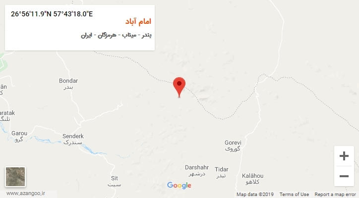 روستای امام آباد بر روی نقشه