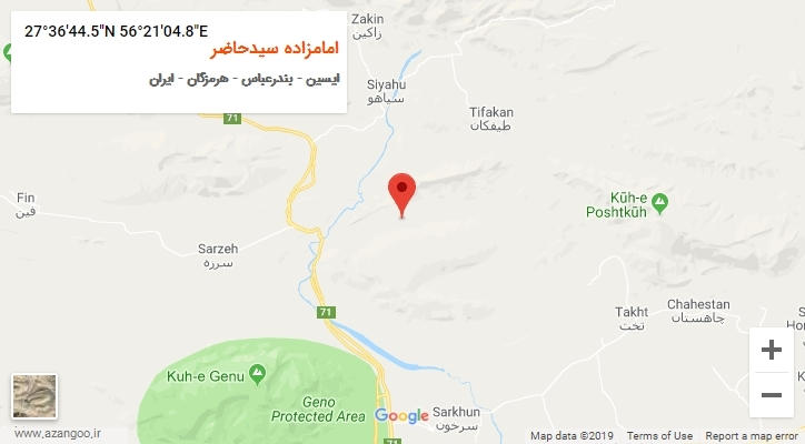 روستای امامزاده سیدحاضر بر روی نقشه