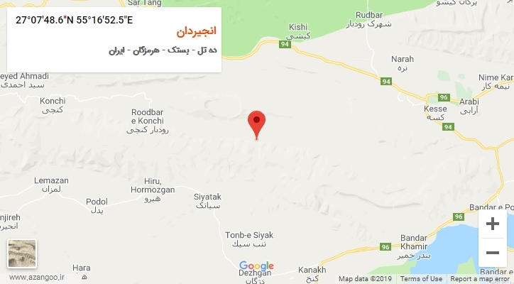 روستای انجیردان بر روی نقشه