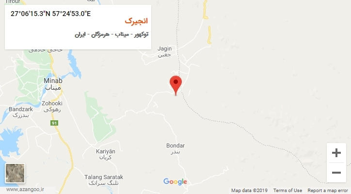 روستای انجیرک بر روی نقشه
