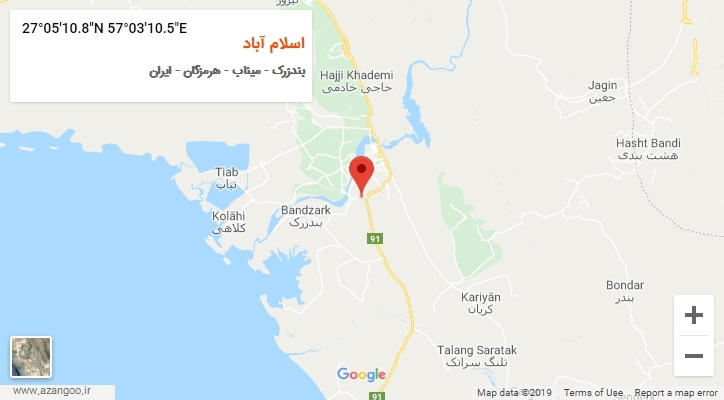 روستای اسلام آباد بر روی نقشه