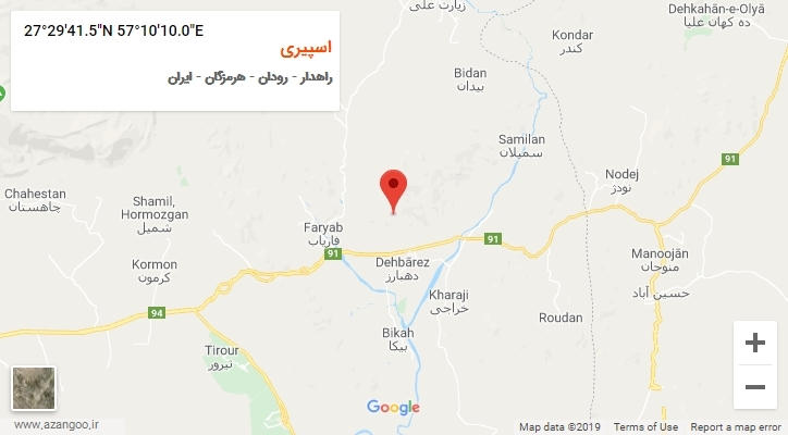 روستای اسپیری بر روی نقشه