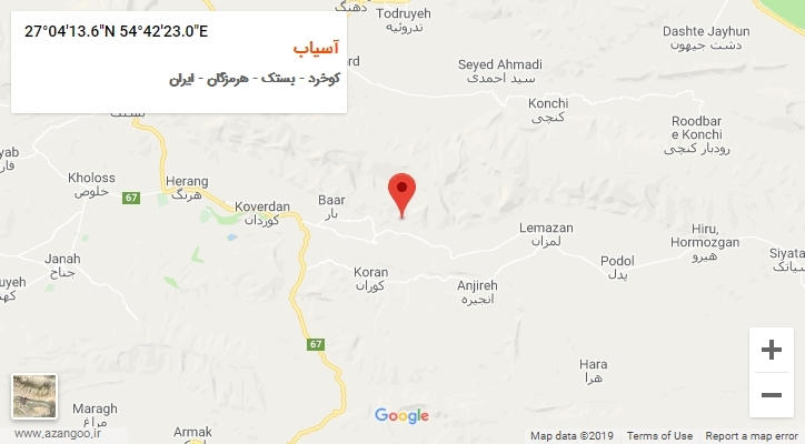 روستای آسیاب بر روی نقشه