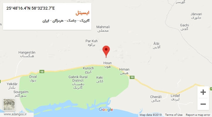 روستای ایسیتل بر روی نقشه