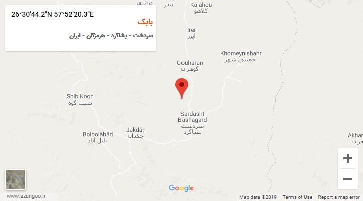 روستای بابک بر روی نقشه