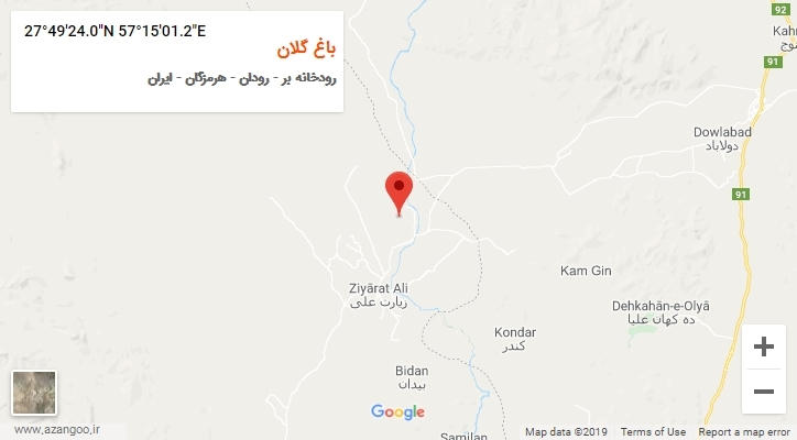 روستای باغ گلان بر روی نقشه