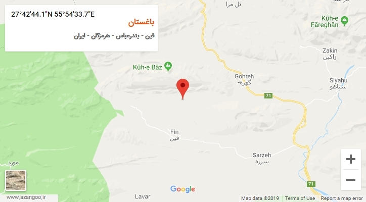 روستای باغستان بر روی نقشه