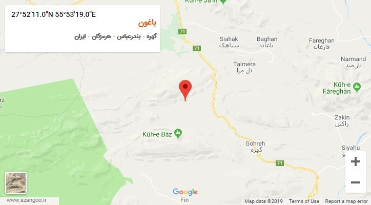 روستای باغون بر روی نقشه