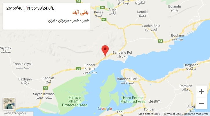 روستای باقی آباد بر روی نقشه
