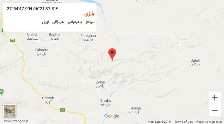 روستای بارزی بر روی نقشه