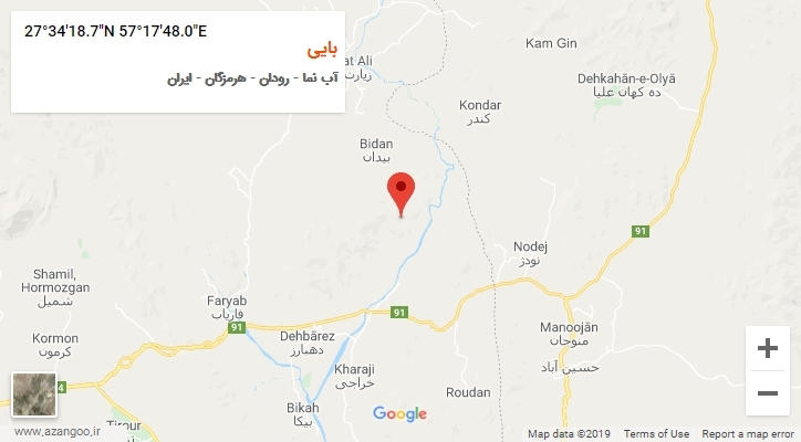 روستای بایی بر روی نقشه