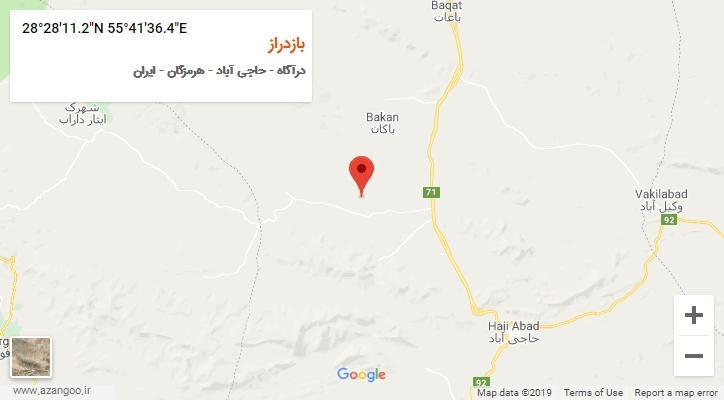 روستای بازدراز بر روی نقشه