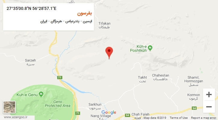 روستای بفرسون بر روی نقشه