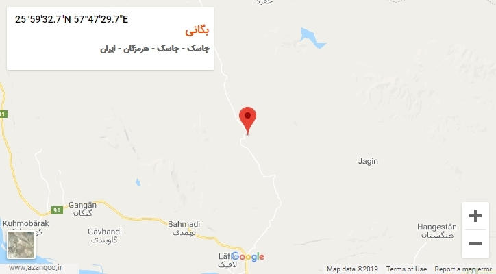 روستای بگانی بر روی نقشه