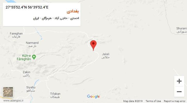 روستای بغدادی بر روی نقشه